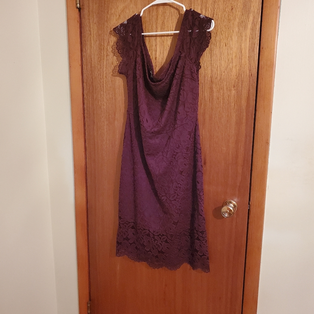 Plum off the shoulder dress